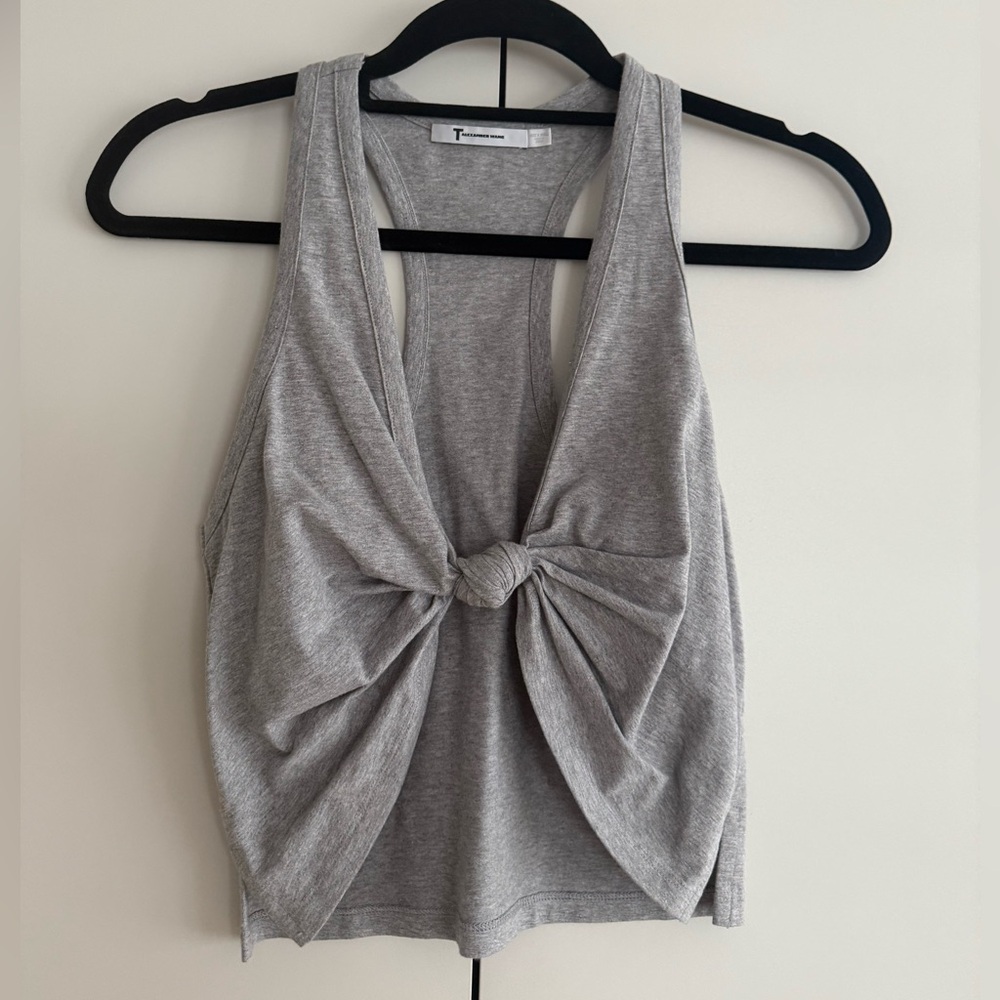 Alexander Wang Light Gray Knotted Tank Top
